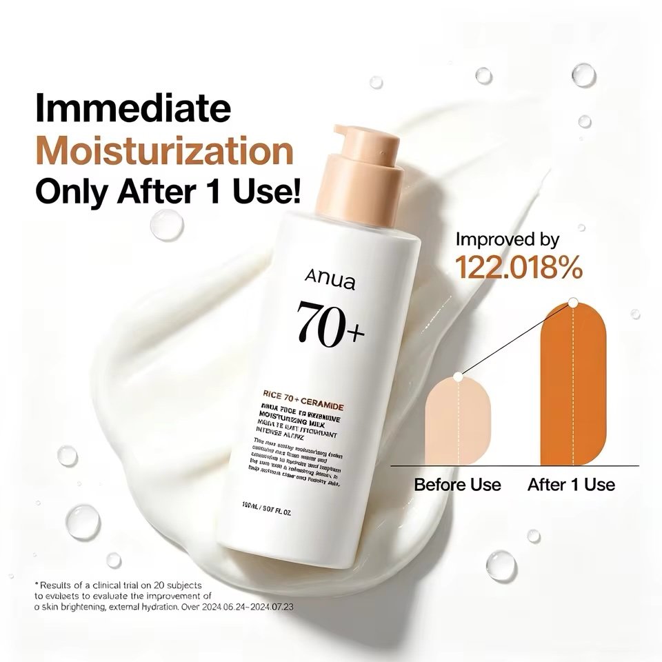 Rice 70 Intensive Moisturizing Milk 150ml Hydrating Moisturizer Nourishes Skin Tone Care Mild Multi Effect - Image 3