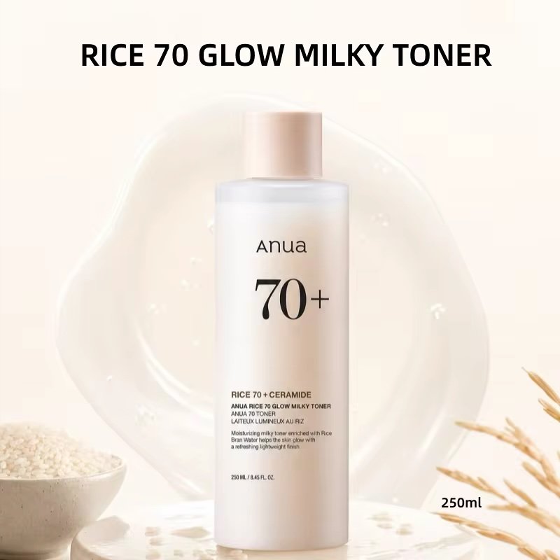 Korean Rice 70 Glow Milky Toner,Acne Moisturizing Rice Water Niacinamide Facial Essence Toner Pore Care Face Care Products 250ml - Image 5