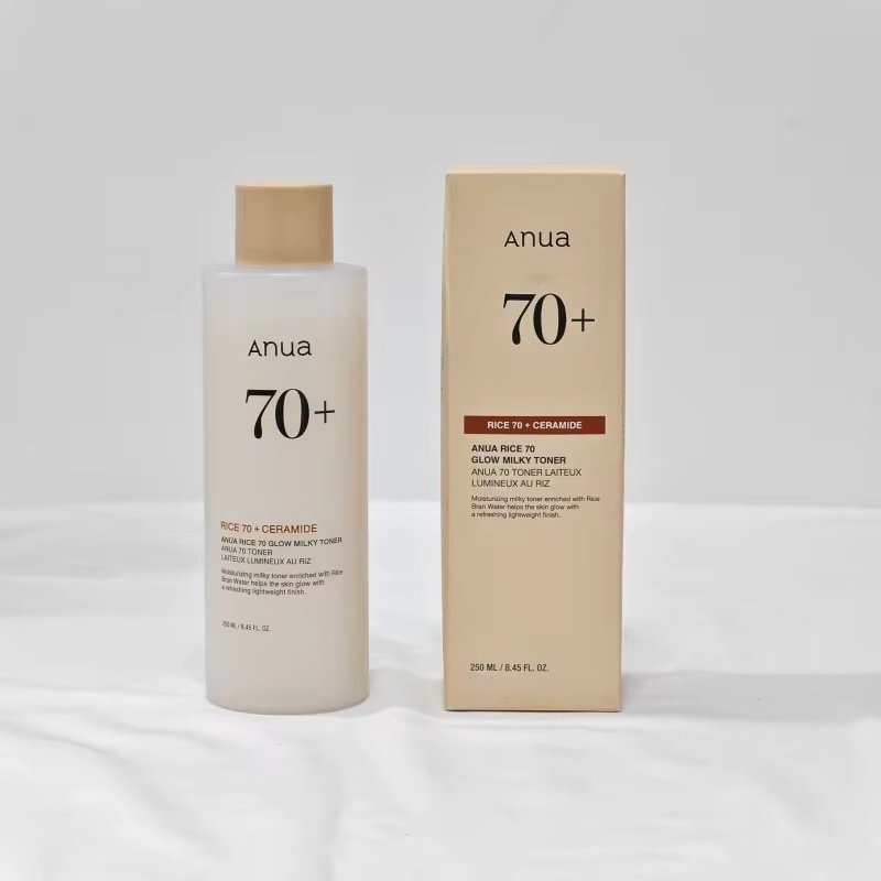 Korean Rice 70 Glow Milky Toner,Acne Moisturizing Rice Water Niacinamide Facial Essence Toner Pore Care Face Care Products 250ml