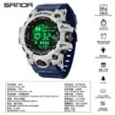 SANDA Men Outdoor Sports Watch Waterproof LED Analog Digital Show Multifunction Big Dial Electronic Wristwatch G style Male Cloc